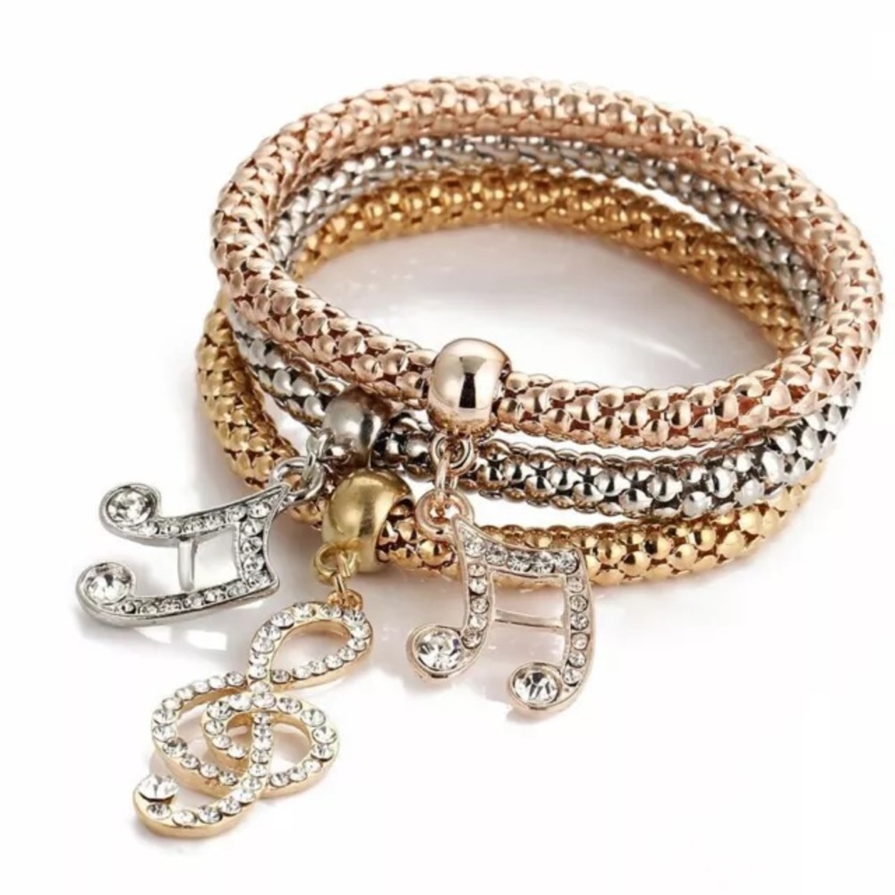 ❤️gorgeous 3 PCs music note music lover bracelet